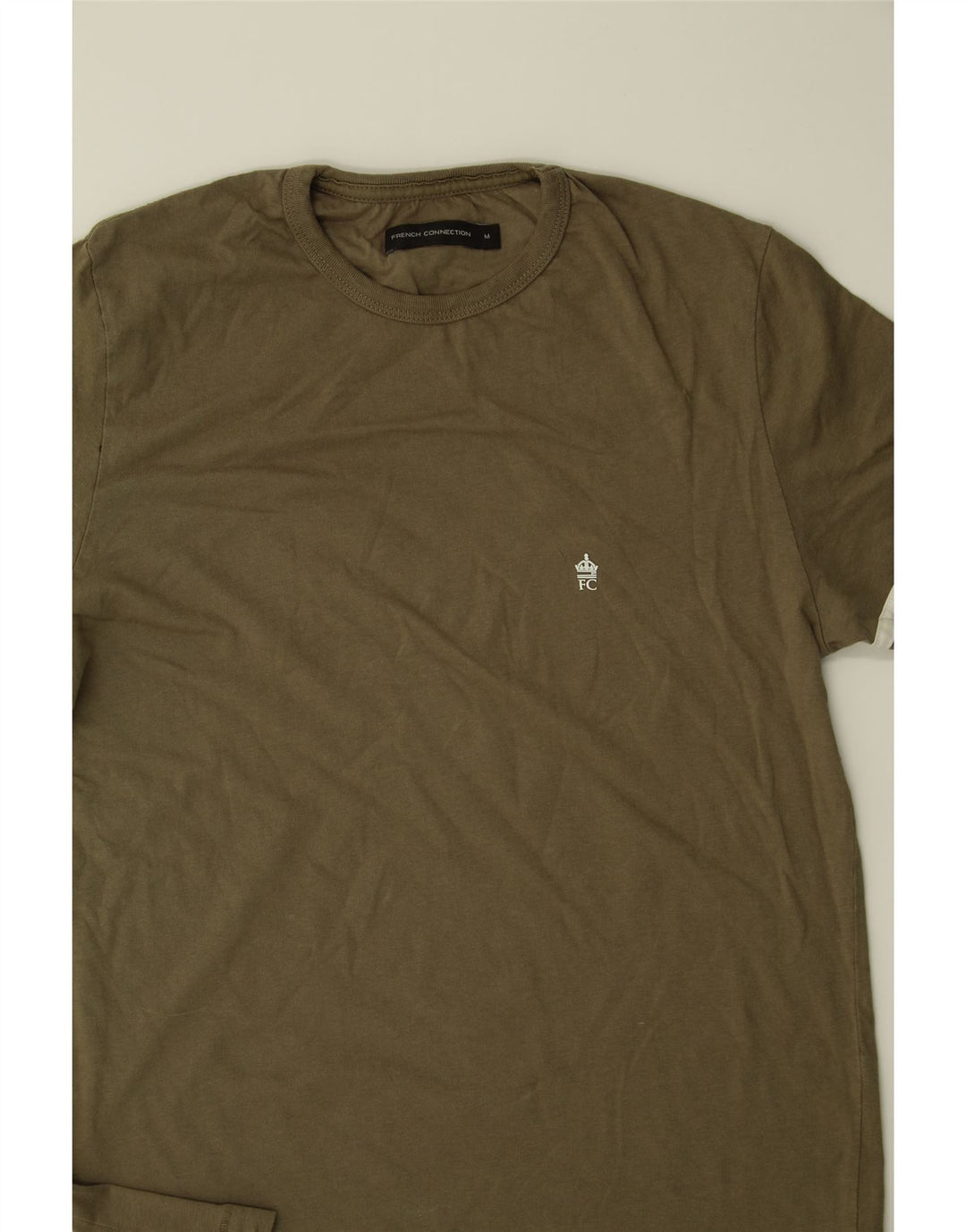 FRENCH CONNECTION Mens T-Shirt Top Medium Khaki Cotton Vintage French Connection and Second-Hand French Connection from Messina Hembry 
