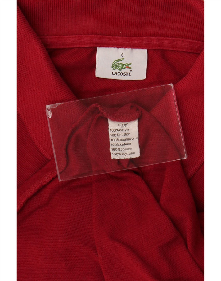 Męska koszulka polo LACOSTE, rozmiar 6 XL, czerwona, bawełniana
