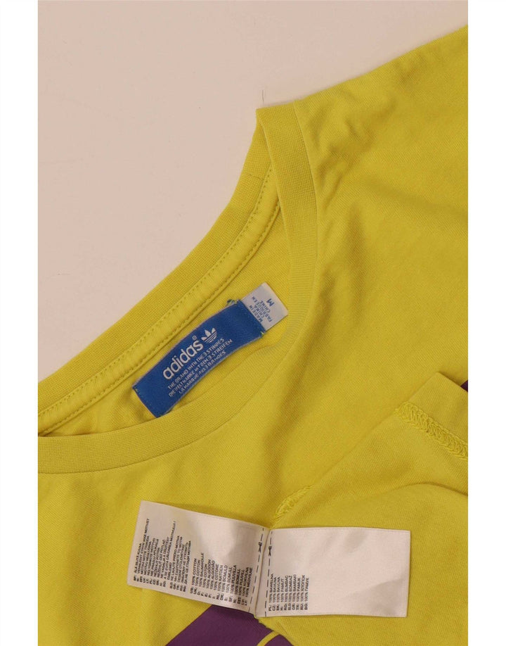 Męska koszulka z grafiką Adidas, średnia, żółta bawełna