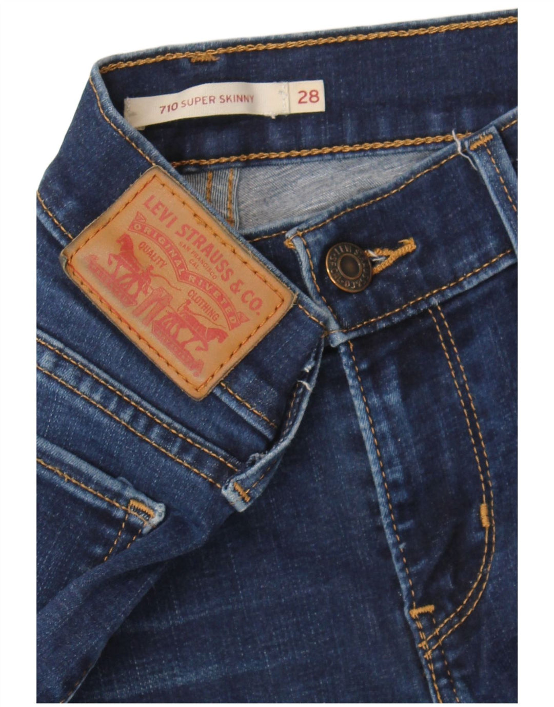 Damskie jeansy Levi's 710 Super Skinny W28 L29 Granatowe