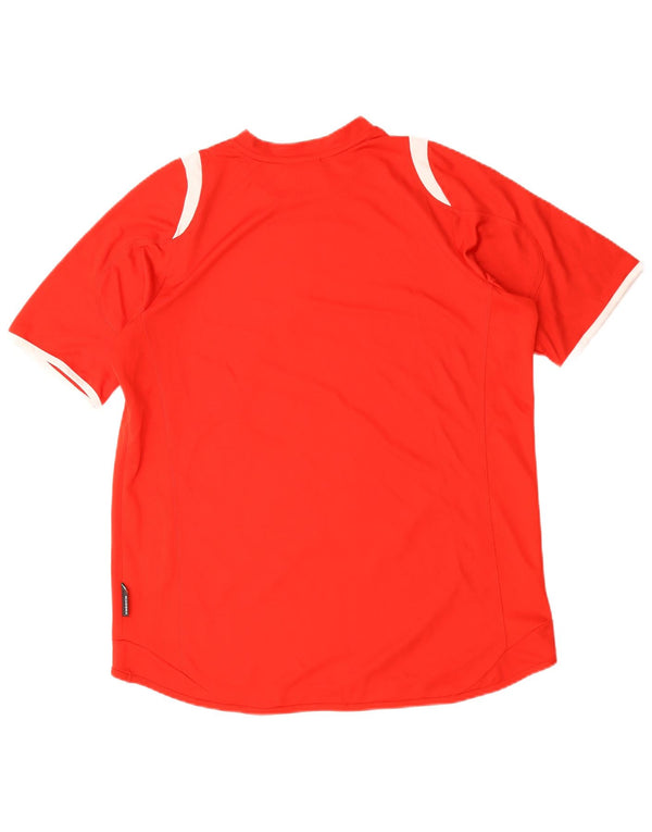 Męska koszulka z grafiką Diadora, top XL, czerwony, blokowy kolor, poliester