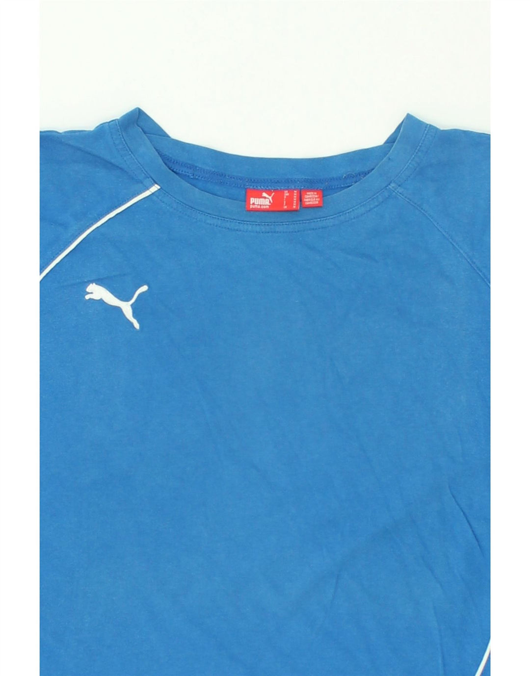 PUMA Mens T-Shirt Top Medium Blue Cotton | Vintage Puma | Thrift | Second-Hand Puma | Used Clothing | Messina Hembry 