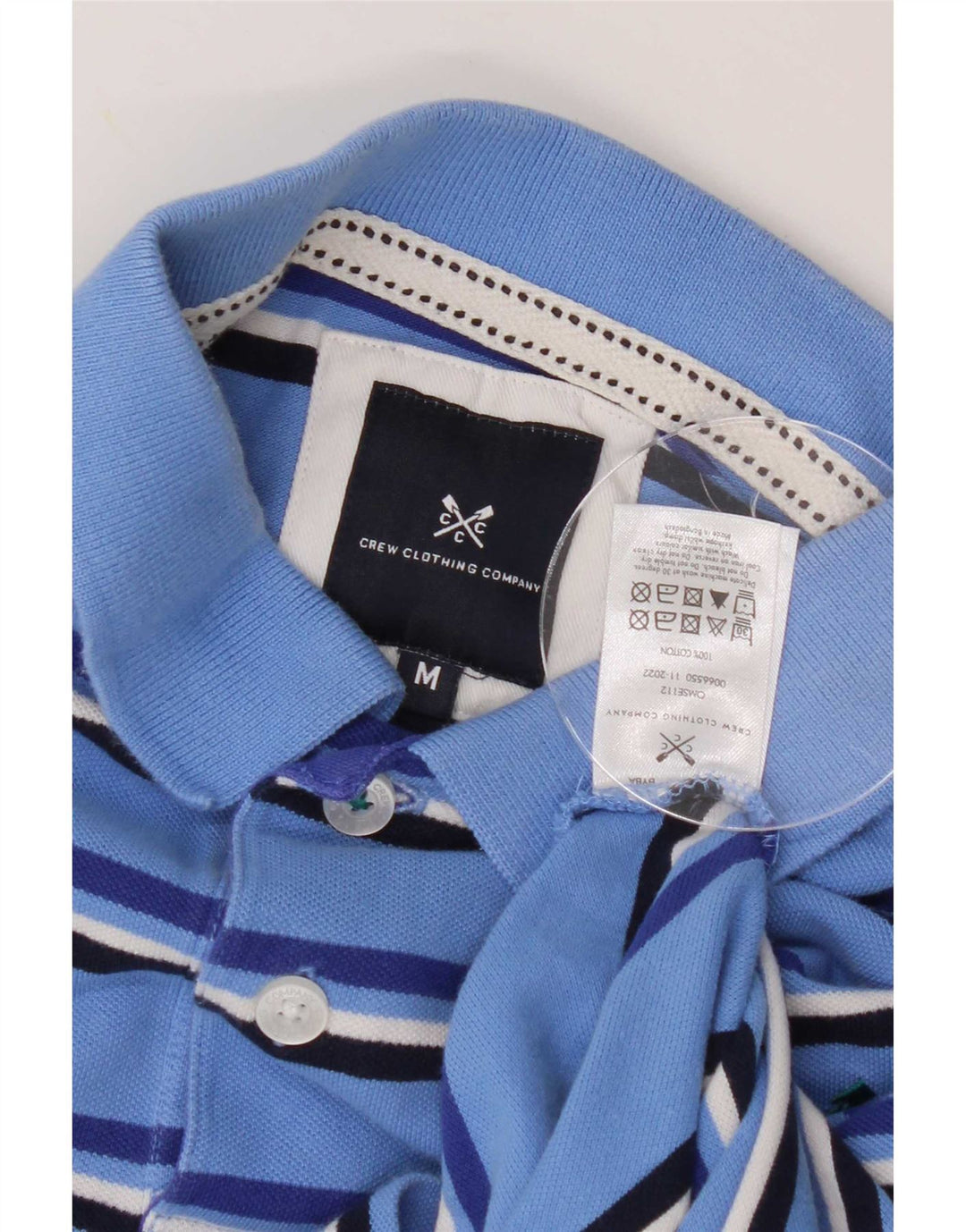 Crew Clothing Męska koszulka polo Średnio niebieska bawełniana w paski