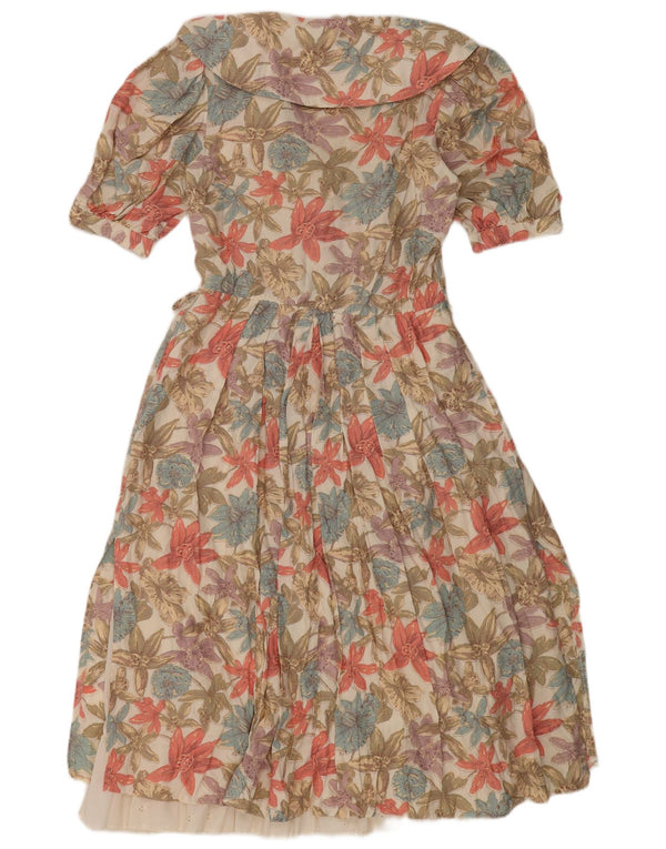 Nowa szybka damska sukienka o linii A EU 36 Mała wielokolorowa wiskoza w kwiaty