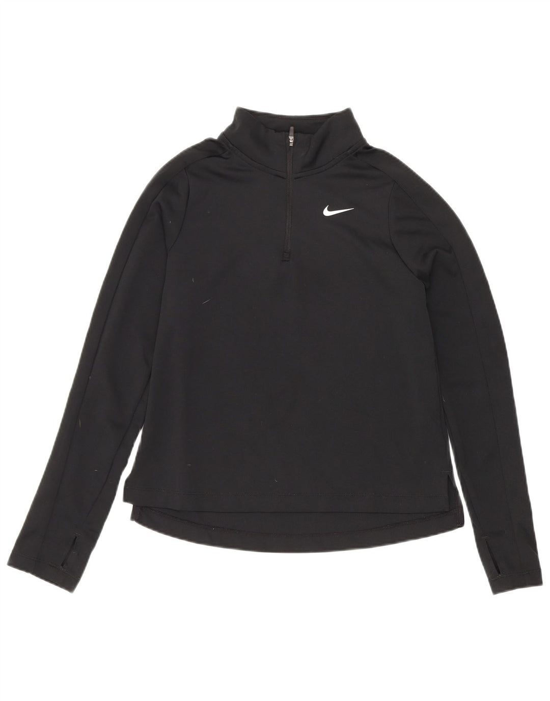 Dres dziewczęcy Nike Dri Fit z zamkiem błyskawicznym na szyi, 10-11 lat, średni czarny