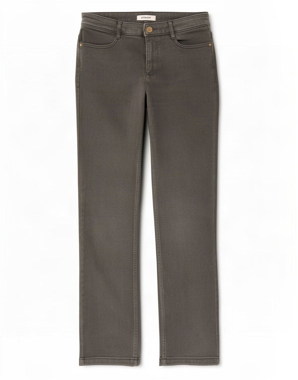 Marks & Spencer Damskie proste dżinsy UK 10 Small W30 L28 Khaki Cotton