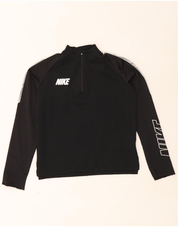Dziewczęca koszulka Nike Dri Fit z grafiką z długim rękawem, 12-13 lat, duża, czarna