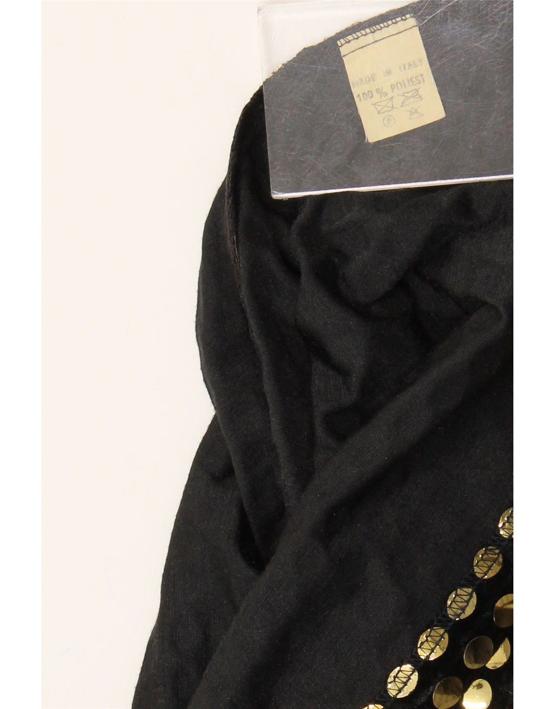 Damska bluzka bez rękawów w stylu vintage, top UK 10, mały, czarny poliester