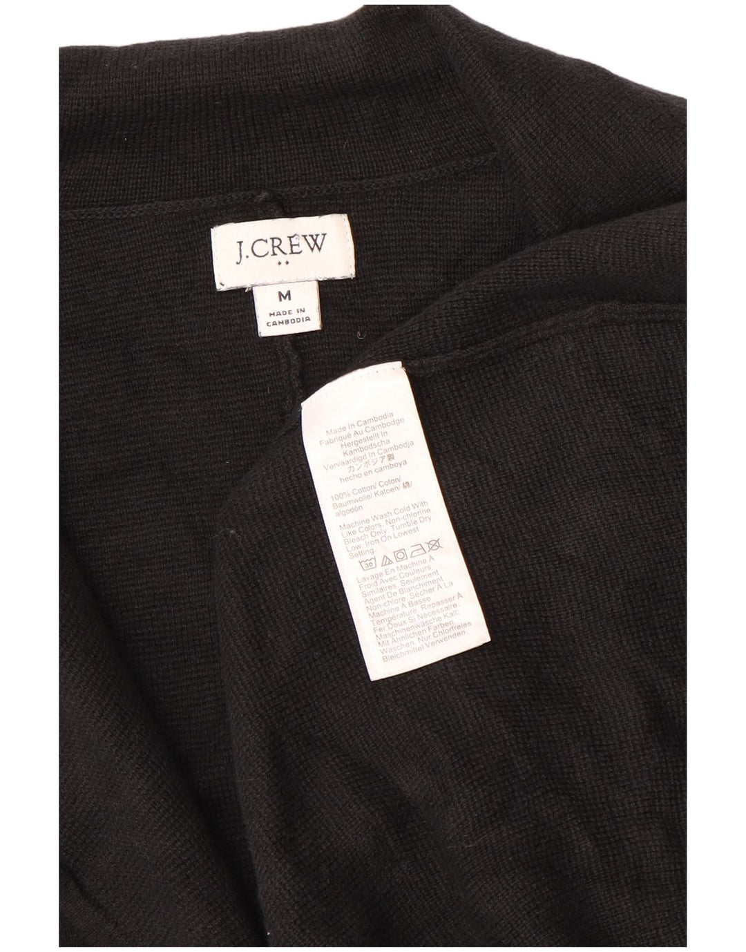 J. CREW Damska marynarka zapinana na 2 guziki UK 14, średnia czarna bawełna