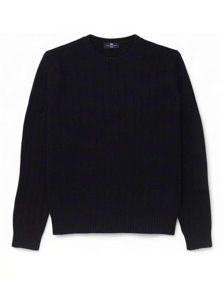 Męski sweter Marks & Spencer Blue Harbor z okrągłym dekoltem, mały, granatowy