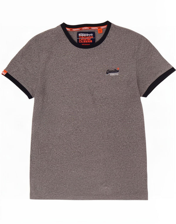 T-shirt męski Superdry Średnio szary, bawełniany nakrapiany