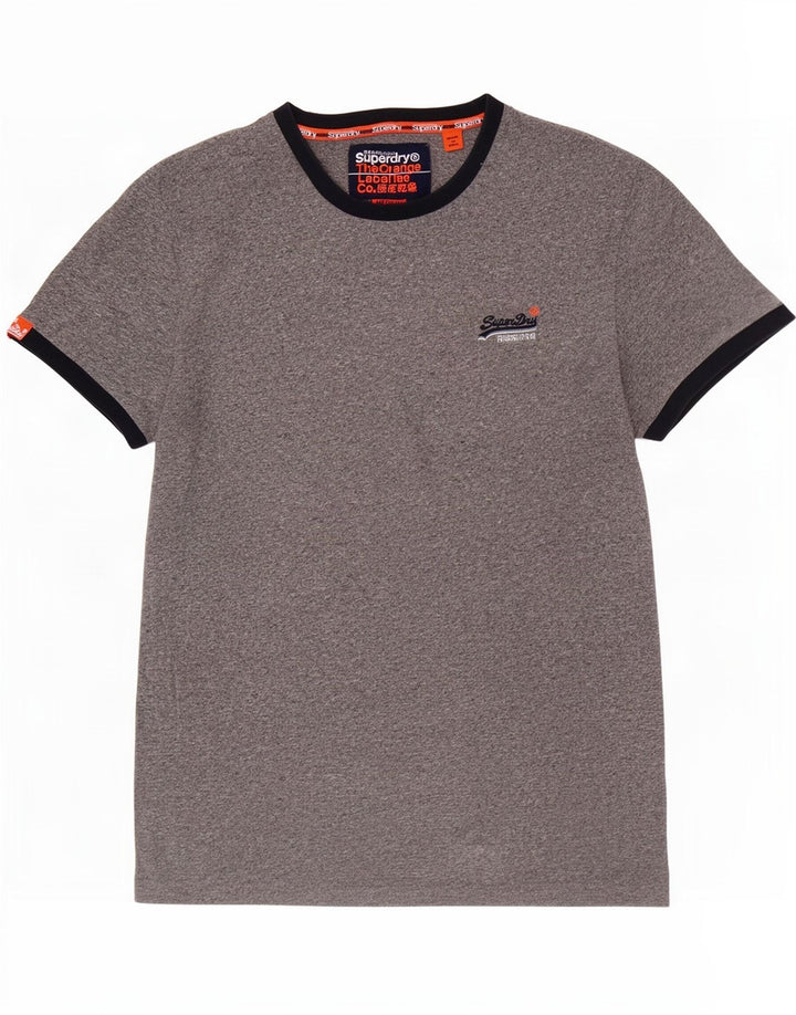 T-shirt męski Superdry Średnio szary, bawełniany nakrapiany