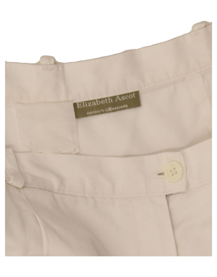 ELIZABETH ASCOT Womens High Waist Chino Shorts W30 Medium White Vintage Elizabeth Ascot and Second-Hand Elizabeth Ascot from Messina Hembry 