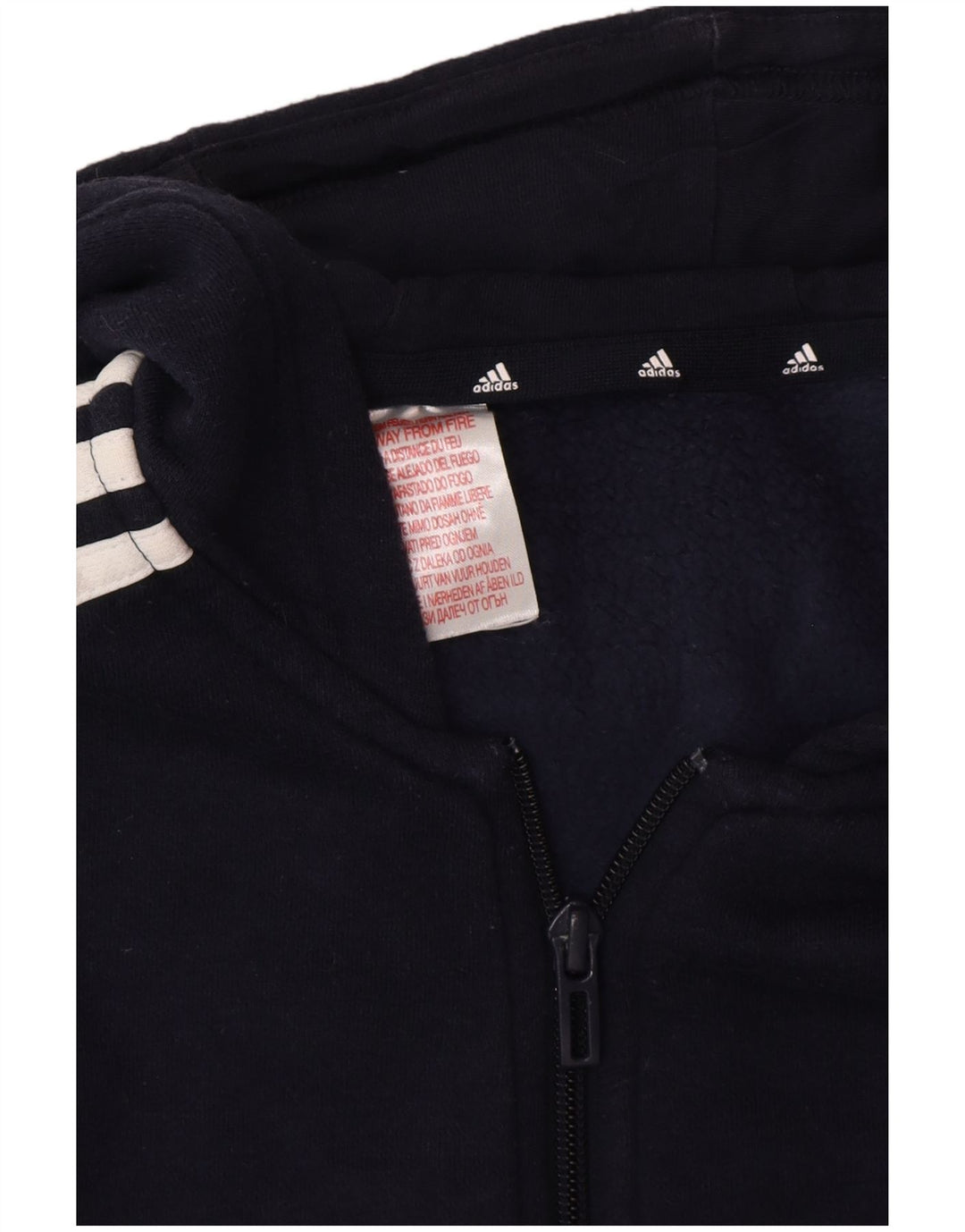 Adidas Męski sweter z kapturem i zamkiem błyskawicznym, mały, granatowy