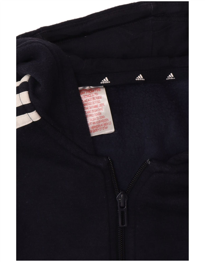 Adidas Męski sweter z kapturem i zamkiem błyskawicznym, mały, granatowy