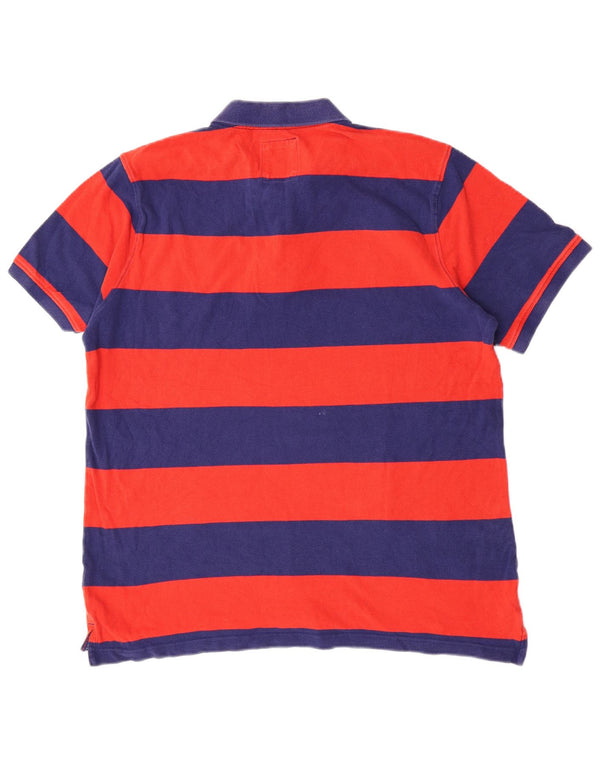 Crew Clothing Męska koszulka polo z krótkim rękawem XL, bawełniana w czerwone paski