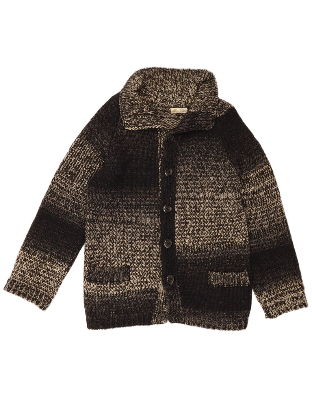 Vintage męska średnia czarna wełna nakrapiana