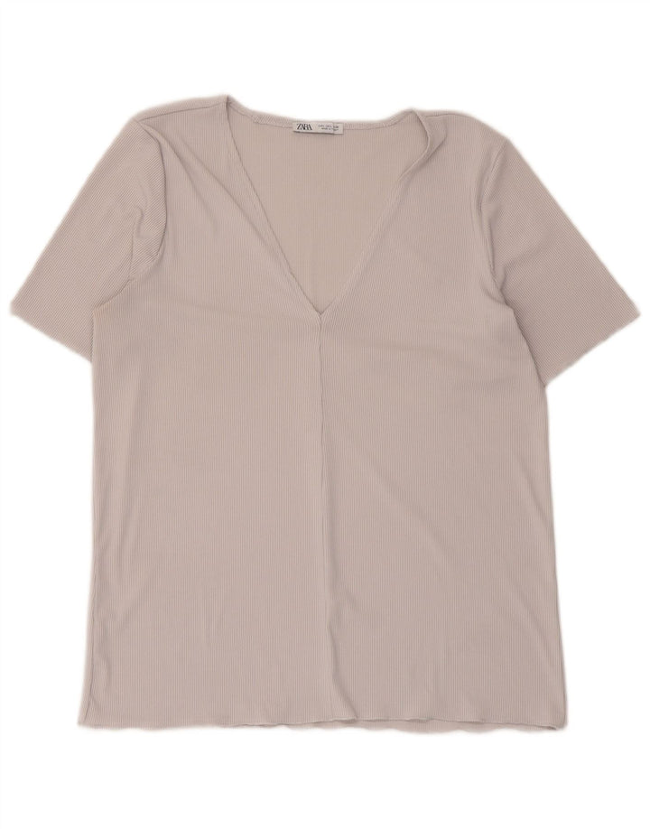 T-shirt damski Zara Top UK 14, duży, szary