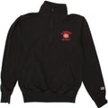 CHAMPION Womens Oversized Zip Neck Sweatshirt Jumper UK 10 Small Black Vintage Champion and Second-Hand Champion from Messina Hembry 