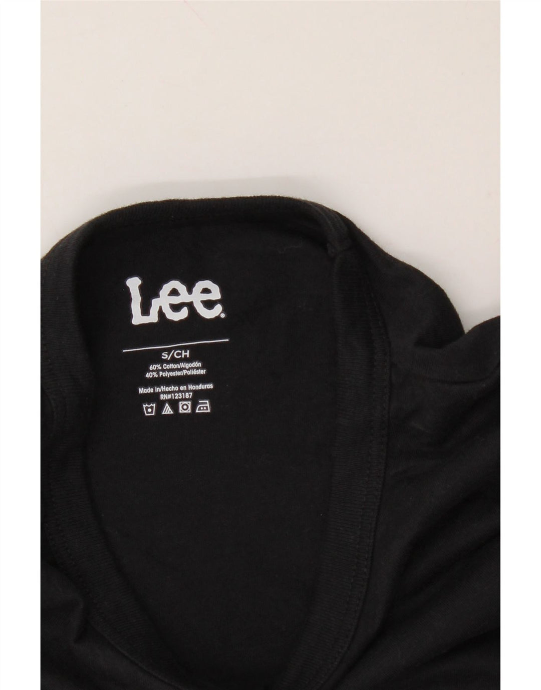 LEE Mens T-Shirt Top Small Black Cotton Vintage Lee and Second-Hand Lee from Messina Hembry 