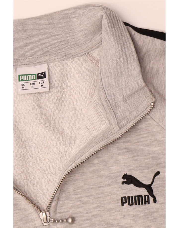 Męska bluza Puma z zamkiem błyskawicznym, średnioszara, bawełniana w plamki