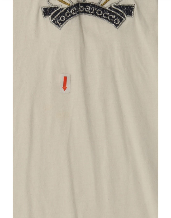 ROCCOBAROCCO Mens Graphic T-Shirt Top Small White Cotton Vintage Roccobarocco and Second-Hand Roccobarocco from Messina Hembry 