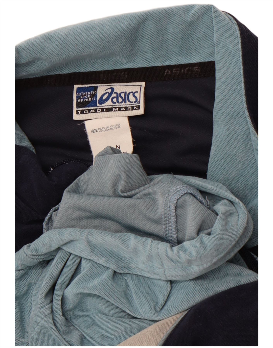 Męska kurtka dresowa ASICS, duża, niebieska, poliestrowa, z blokami kolorów, sportowa