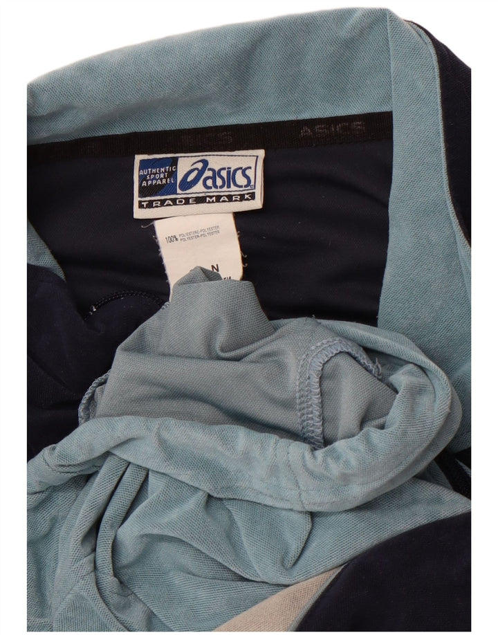 Męska kurtka dresowa ASICS, duża, niebieska, poliestrowa, z blokami kolorów, sportowa