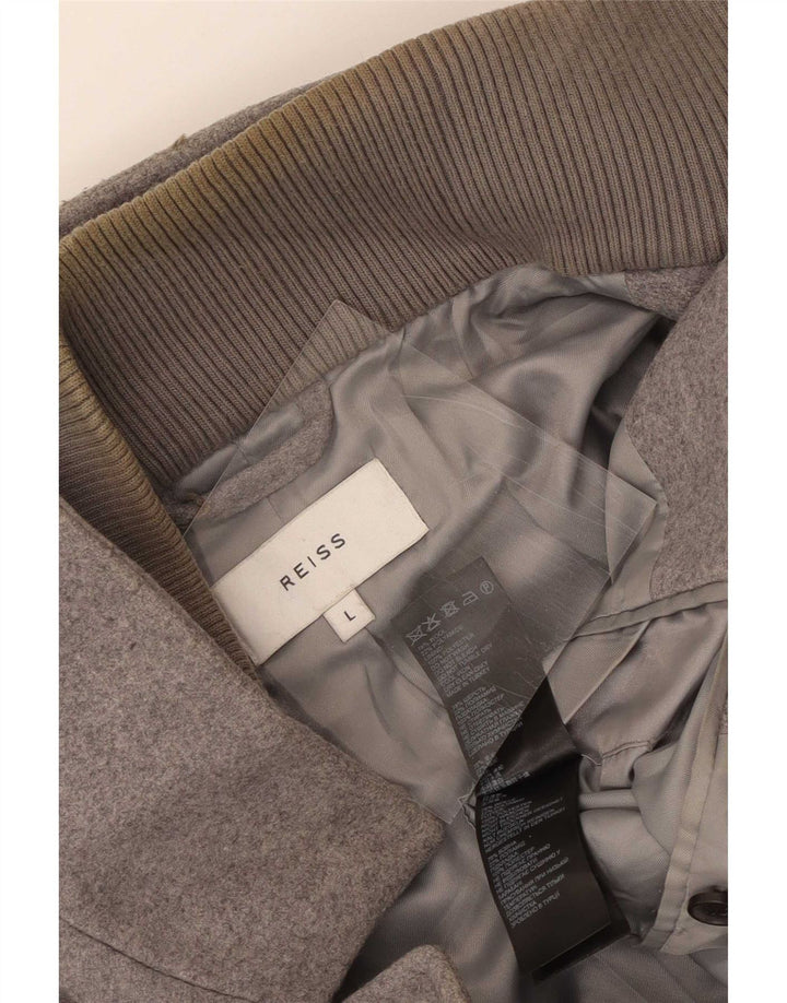 Płaszcz męski Reiss UK 40, duży, szary, wełniany
