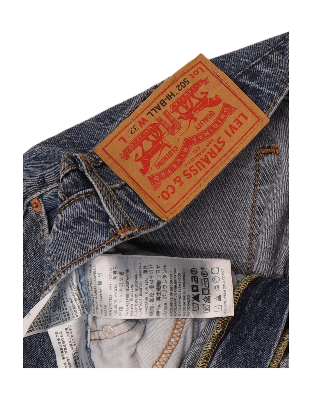 Męskie jeansy Levi's 502 Tapered W32 L22 Niebieskie bawełniane