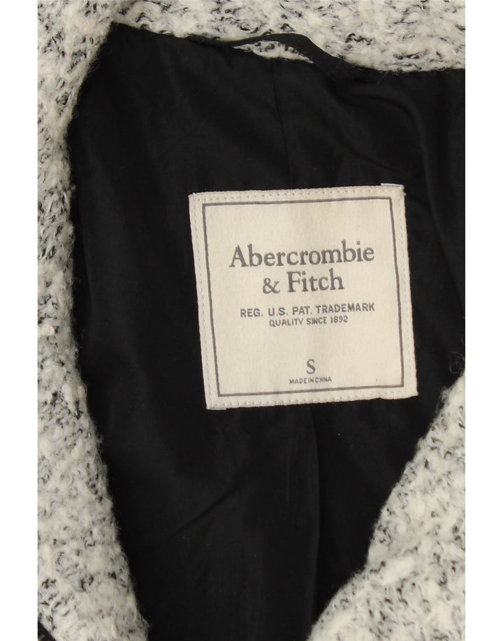 Damski płaszcz oversize Abercrombie & Fitch UK 10, mały, szary, wełniany w cętki