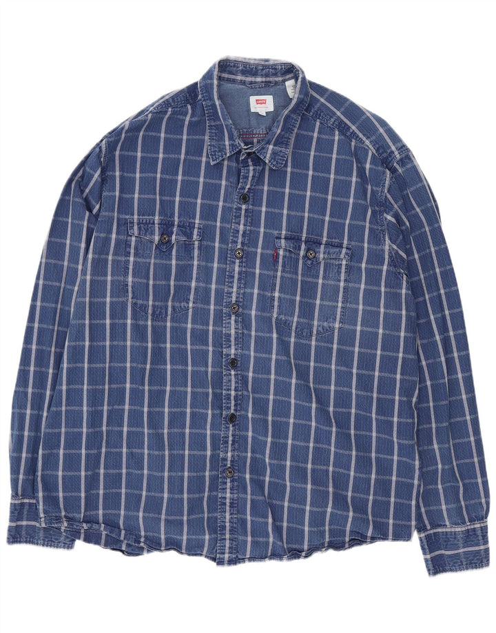 Koszula męska Levi's XL, bawełniana niebieska krata