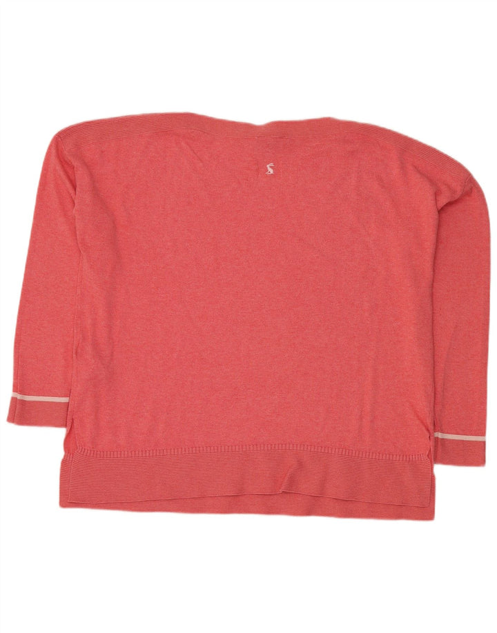 Damski sweter oversize Joules z dekoltem w łódkę, UK 18 XL, różowy, bawełniany