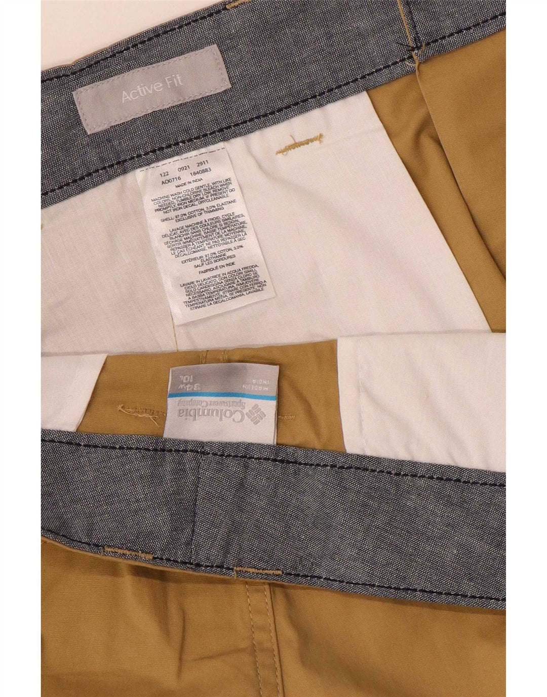 Męskie spodenki cargo Columbia Active W34, duże, brązowe, bawełniane