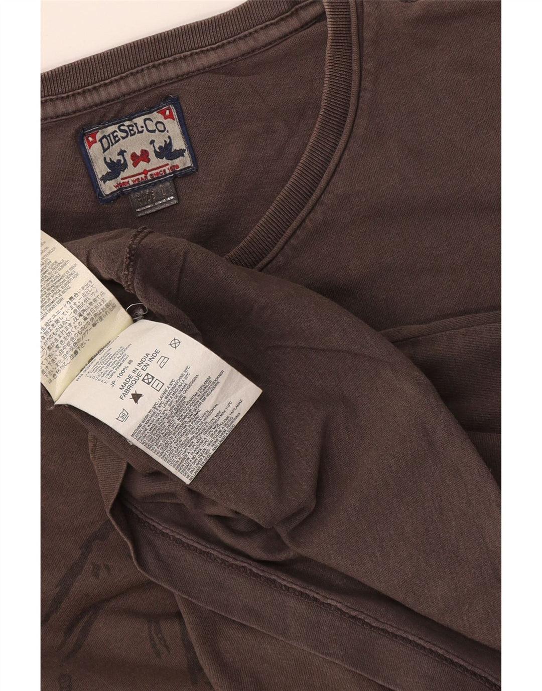 Męski T-shirt Diesel z grafiką, duży, szary, bawełniany