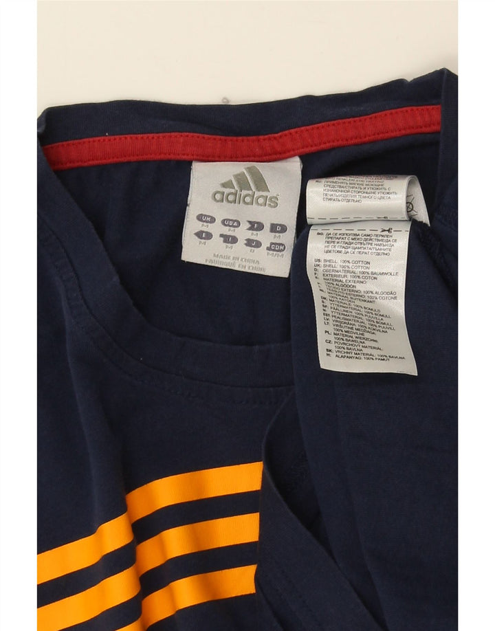 Adidas Męski T-Shirt Top Średni Granatowy Bawełniany