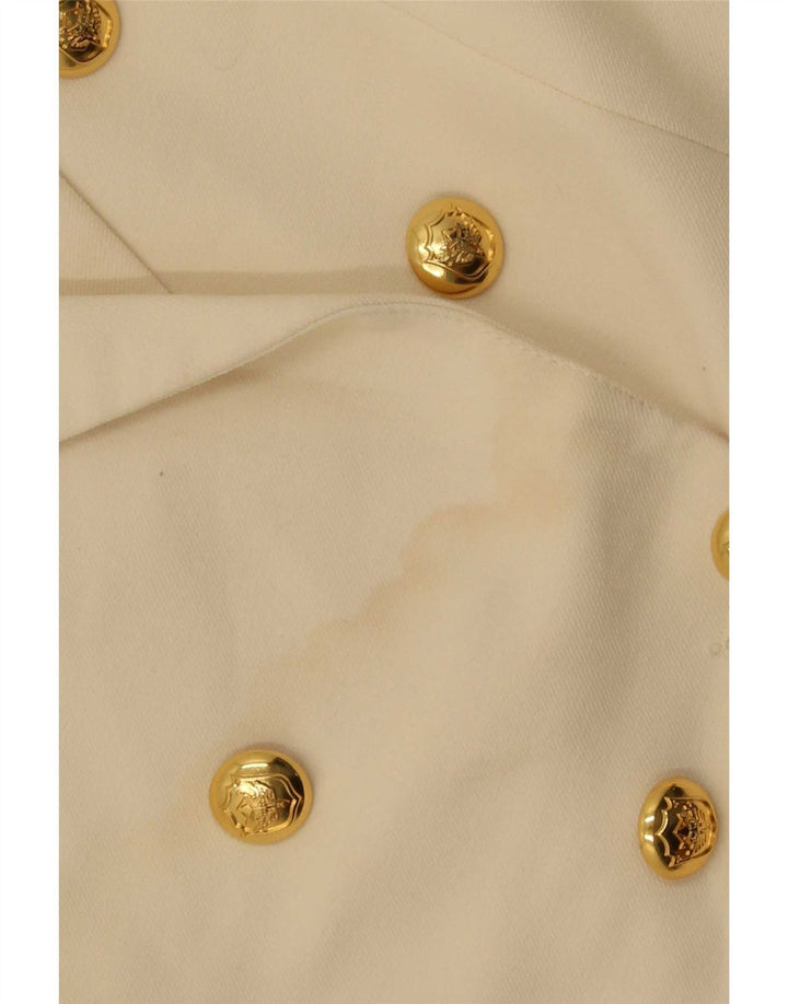 Damska marynarka z podwójnymi piersiami Zara UK 14 XL Off White Poliester