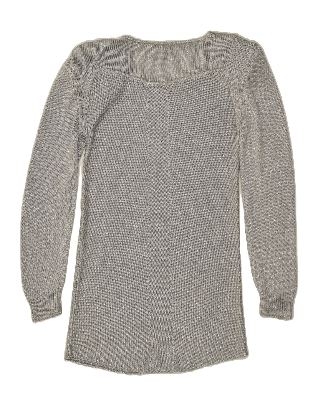 MADELEINE Womens Boat Neck Jumper Sweater UK 12 Medium Silver Viscose Vintage Madeleine and Second-Hand Madeleine from Messina Hembry 