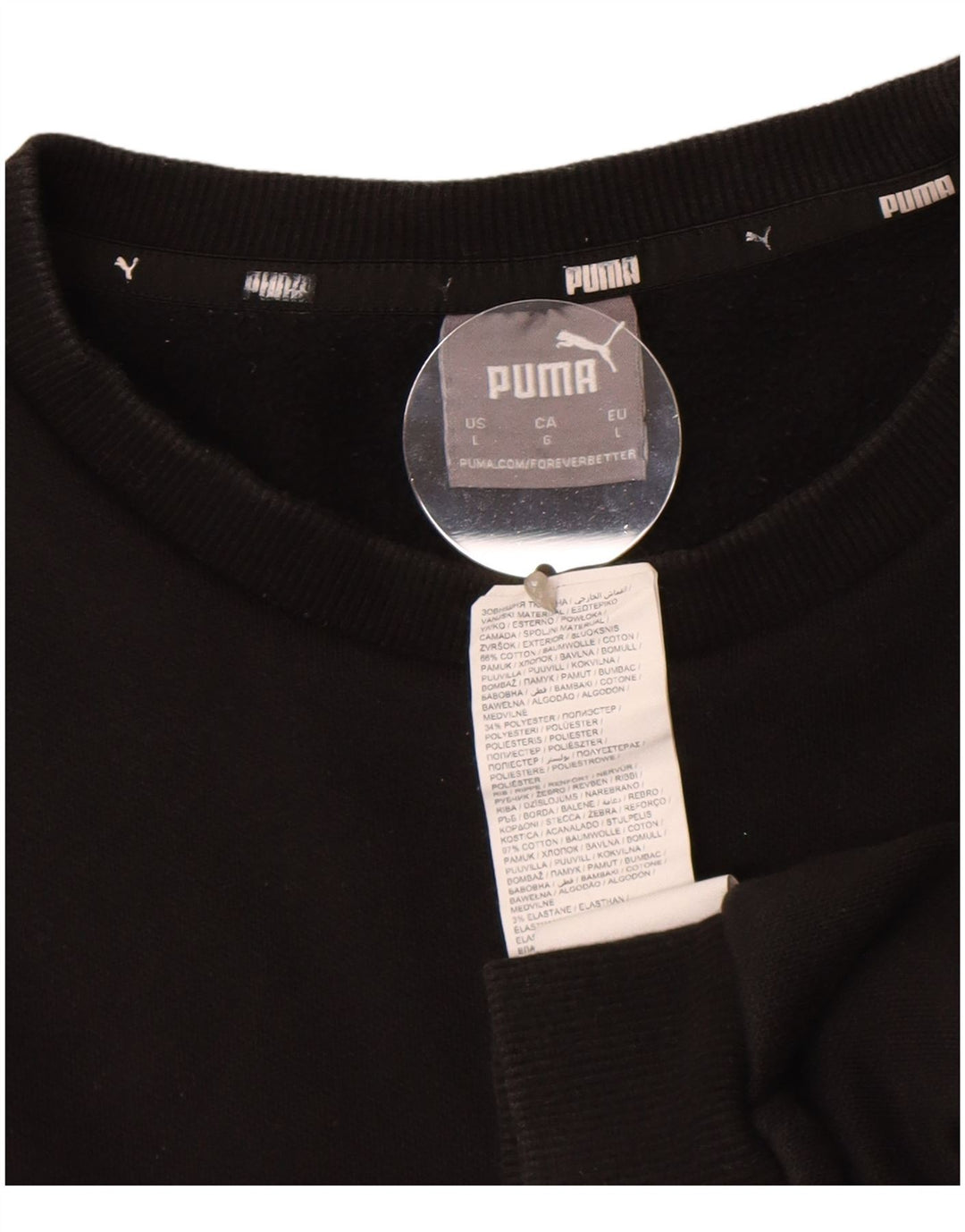 Męska bluza Puma Sweter, duża, czarna, bawełniana