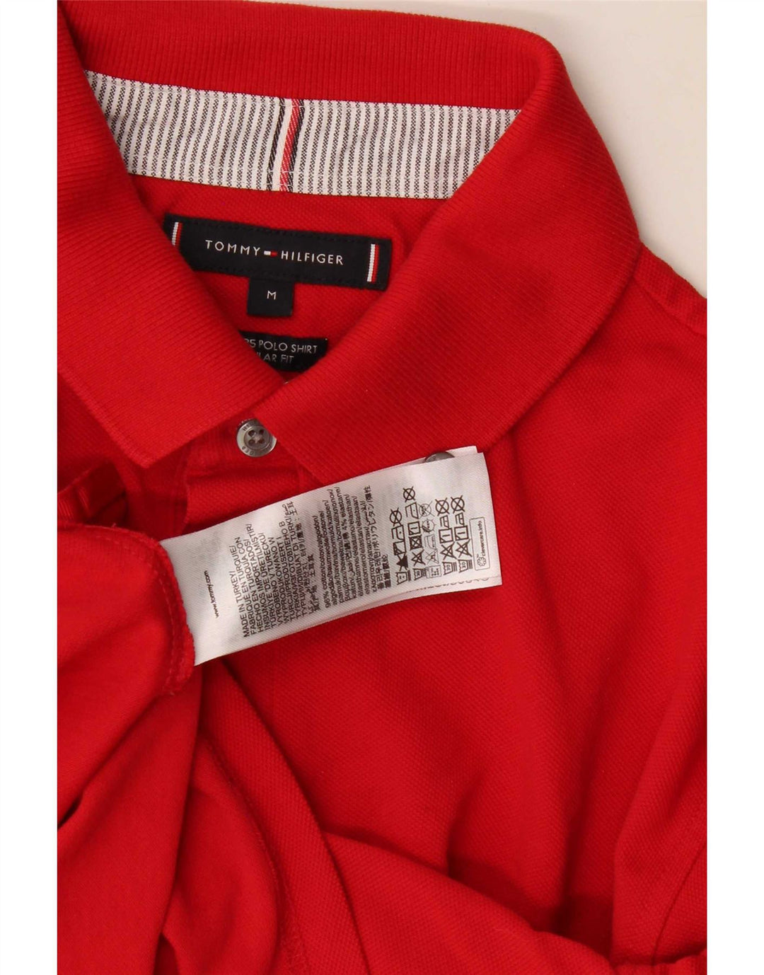 Męska koszulka polo Tommy Hilfiger o regularnym kroju, średnia czerwona, bawełniana