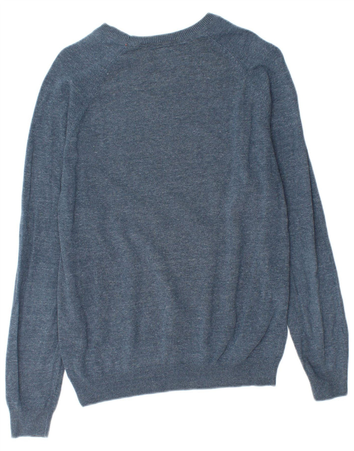 Damski sweter Superdry z dekoltem w łódkę, UK 14, średni niebieski, bawełniany