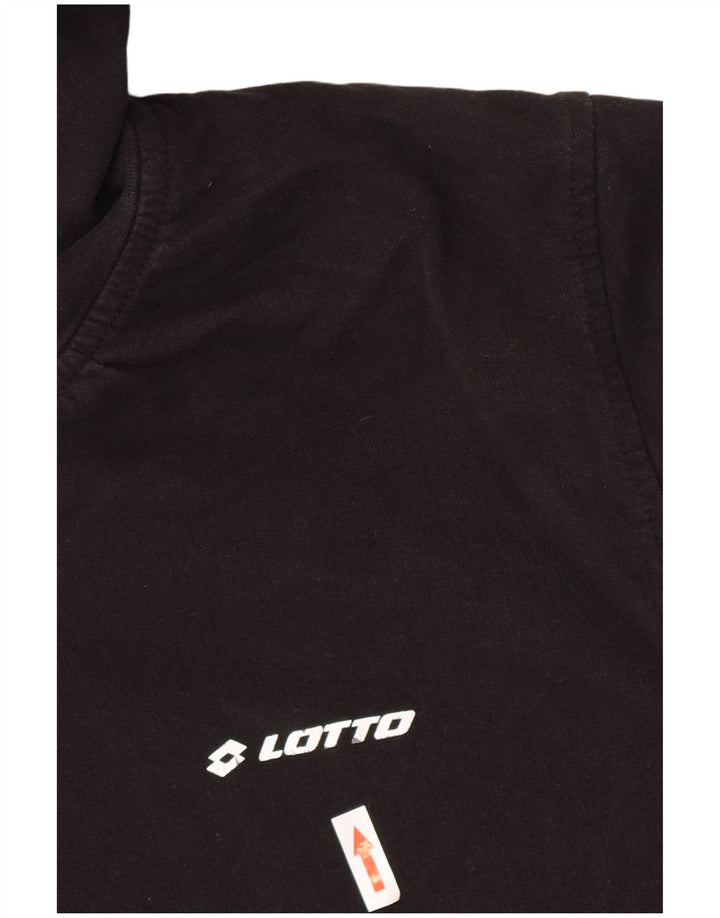 Męski sweter z kapturem i zamkiem Lotto, duży, czarny, bawełniany