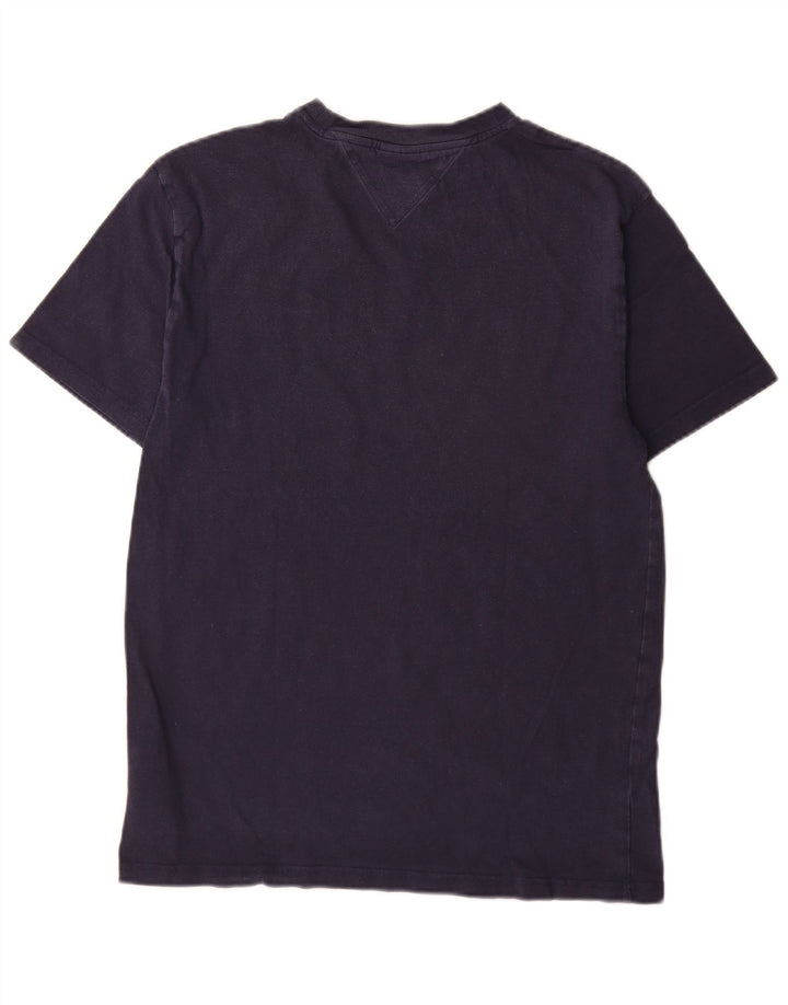 Męski T-shirt z grafiką Tommy Hilfiger, średni granatowy, bawełniany