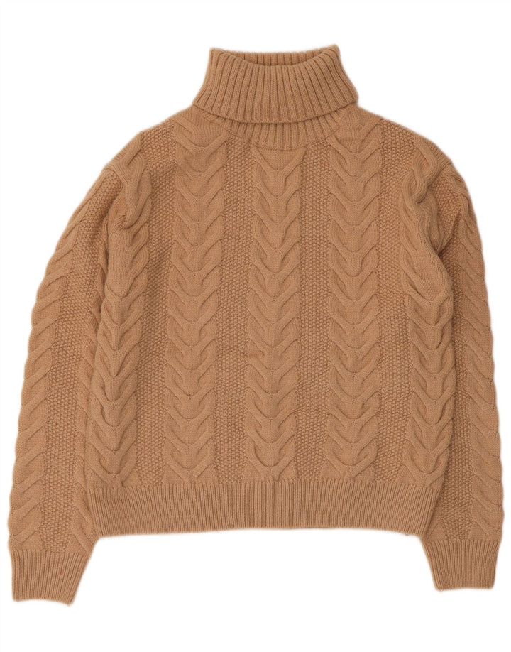 MARKS & SPENCER Damski sweter z golfem UK 10 Mały Brązowy