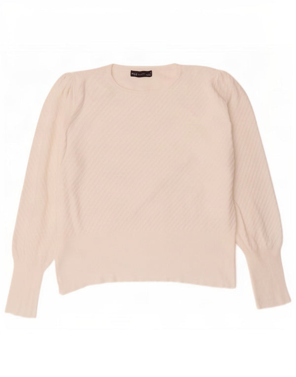 Marks & Spencer Damski sweter z dekoltem w łódkę, UK 18 XL, biała wiskoza