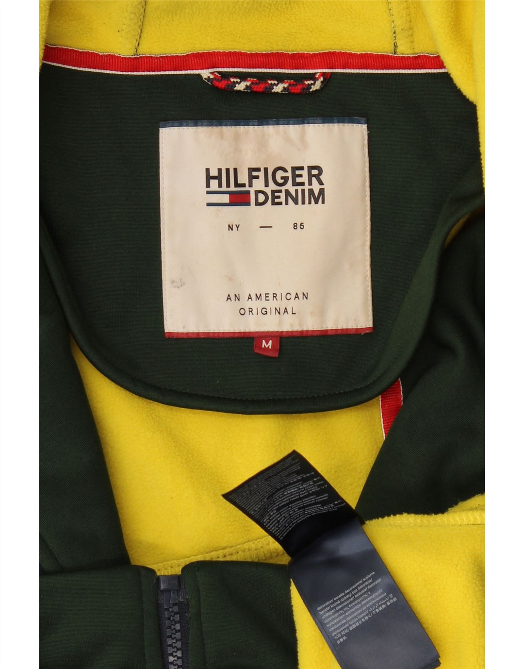 Męski sweter z kapturem i zamkiem Tommy Hilfiger, średni zielony poliester