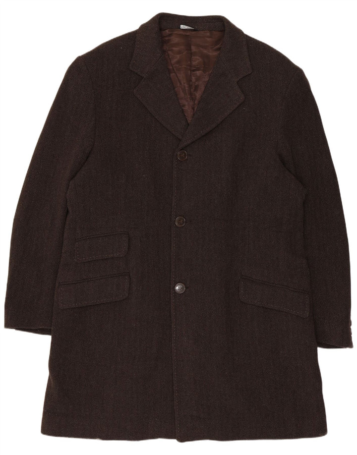 Płaszcz męski Chesterfield Conbipel IT 54 XL Brązowa wełna w jodełkę