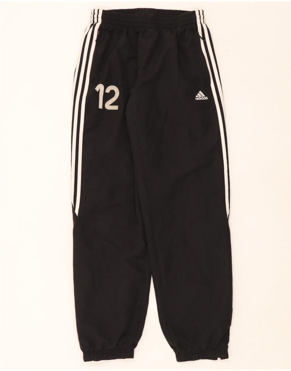 Męskie spodnie dresowe Adidas z grafiką, średnio czarne, bloki kolorów