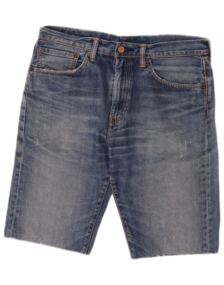 Męskie spodenki jeansowe Levi's w trudnej sytuacji W34, duże, niebieskie, bawełniane
