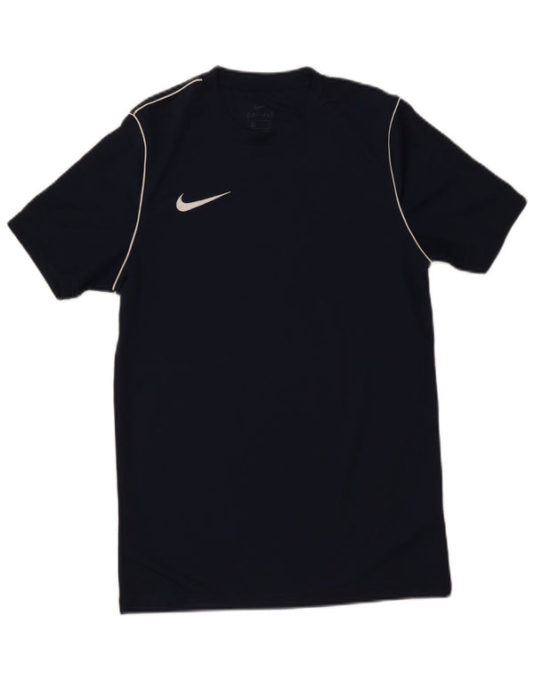 Męski T-shirt Nike Dri Fit, mały, granatowy, poliestrowy